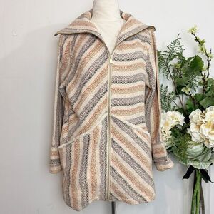 SOFT SURROUNDINGS jacket | artisan boho zipper topper cardigan | medium